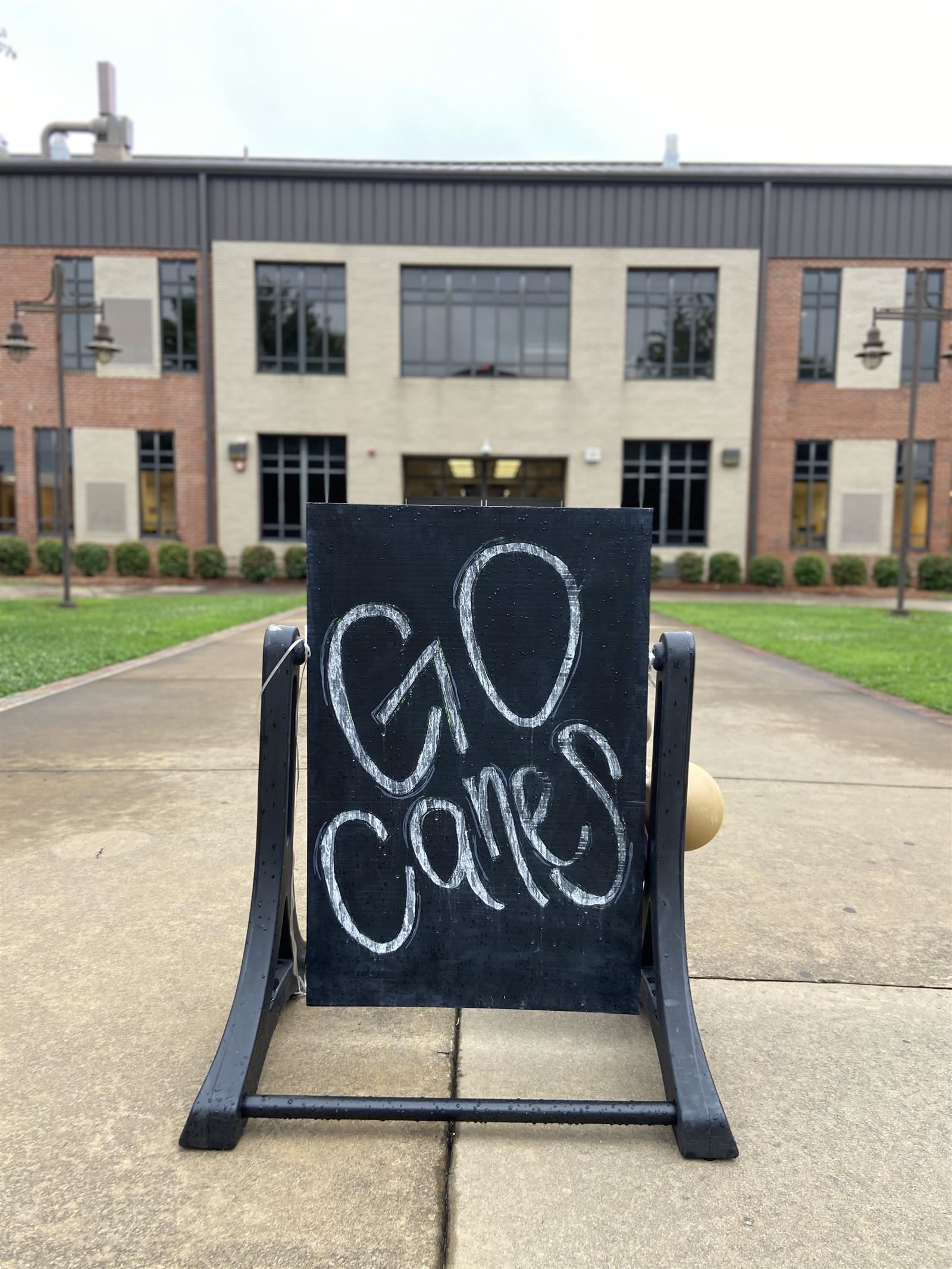 Sign that says go canes Sign that says go canes